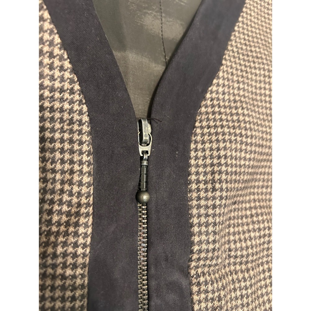 Vintage Nygard ladies lambs wool houndstooth vest zip boho folk heritage preppy - Picture 3 of 8